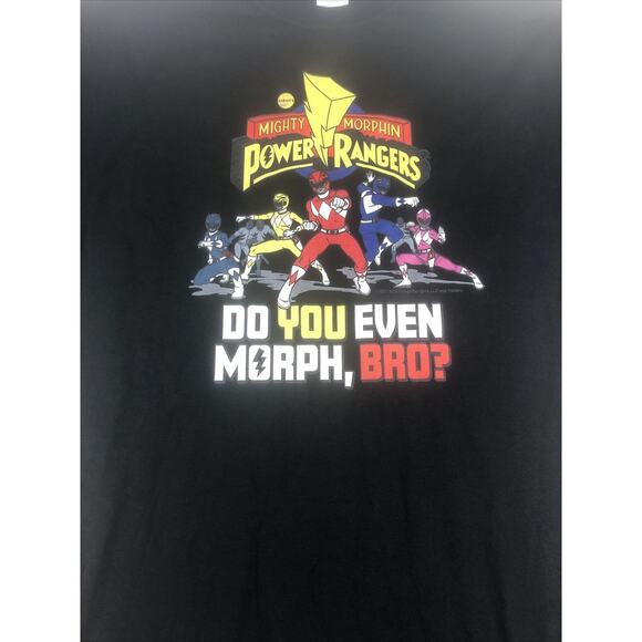 Power Rangers Do You Even Morph Bro T‑Shirt Mighty Morphin  Men's XLT ‎ Black - Picture 2 of 8